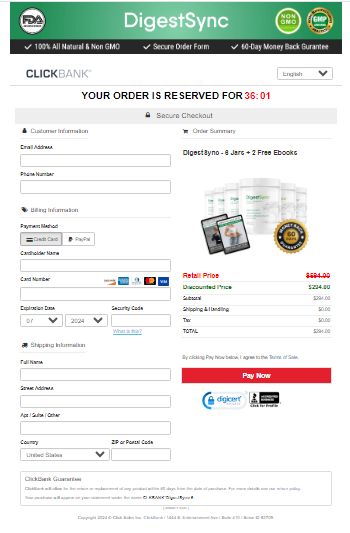 DigestSync Secured Checkout Form